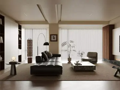 Retro style living room 3D model