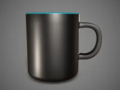 Coffee Mug Glass Colored Low-poly 3D model