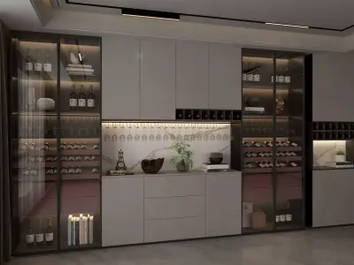 Wine cabinet Rack Cellar 3D model shop