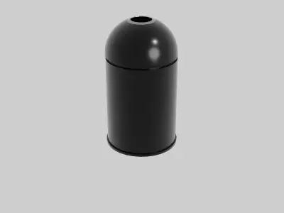 Dome Top Metalic Small Trash Can Low-poly 3D model