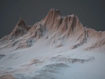 Snowy Mountains PBR Game Ready Low-poly 3D model
