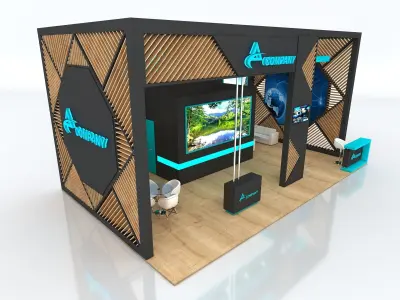 Exhibition Stand Booth Stall 10x6m Height 500cm 3 Side Open 3D model