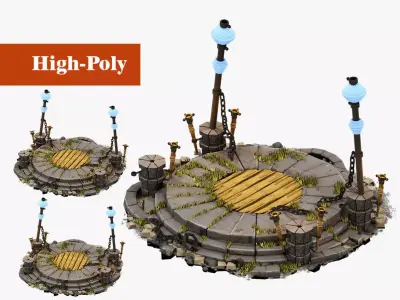 sacred altar 3D model  high-poly 3D model