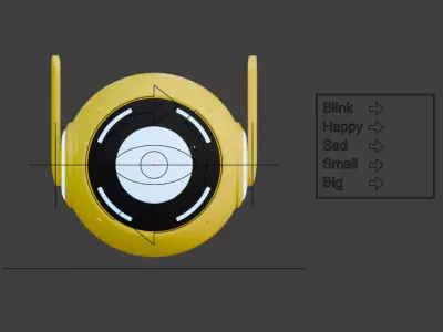 Pipo - Cute mini CCTV robot rigged Low-poly 3D model