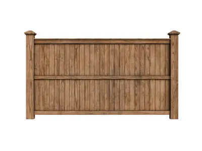 Wooden Fence  Gate Set Medieval Rustic Game Ready 4K  Low-poly 3D model