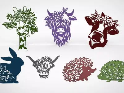 FLORA CUTE FARM ANIMAL WALL ART DECOR 3D print model