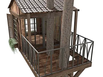 Tree House BW 3D model
