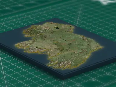 Ireland Relief Map Terrain 3D model
