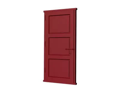 Traditional wooden door Low-poly 3D model