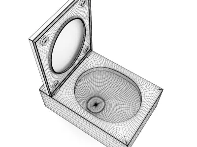 Square Toilet Bowl 3D model