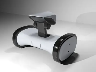 SciFi robot drone on tracked wheels 3D model