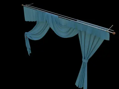 Window Curtains Free low-poly 3D model