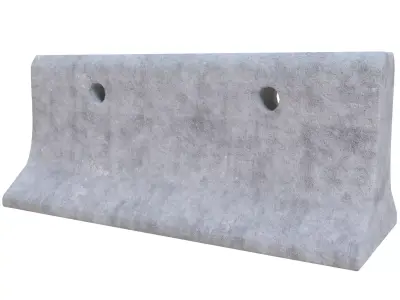 low poly road barrier Low-poly 3D model