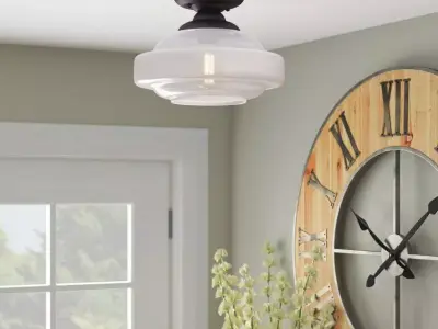 Gideon Semi Flush Mount - 2 Colour 3D model