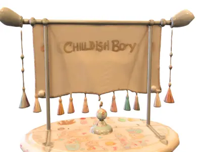 Fairy Tale Storybook Banner Low-poly 3D model