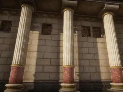 Roman Temple Low-poly 3D model