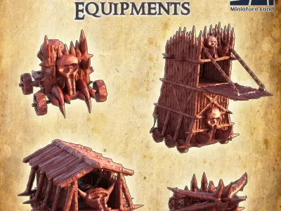 Orc Siege Equipments Tabletop Terrain 28 mm 3D print model