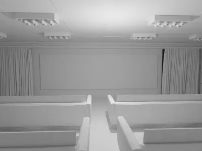 Cinema Room No Material 3D model