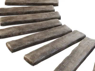 Wooden Log Path 3D model