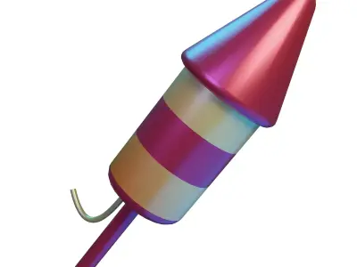 Firework 3D Model toy rocket Low-poly 3D model