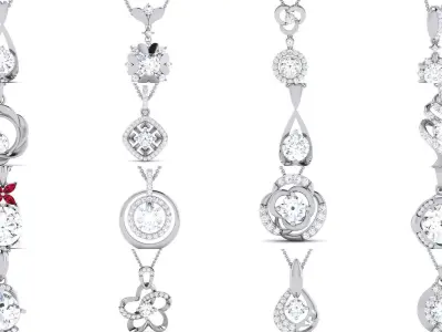 36 Solitaire pendant 3dm renders details 3D Model Pack