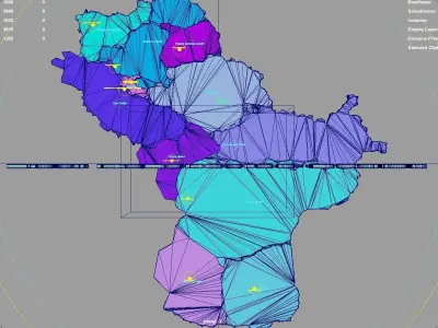 East Kazakhstan Region  Kazakhstan map region geography 3D model