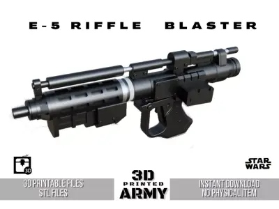 E-5 Blaster Rifle - 3D print Files - Star Wars 3D print model