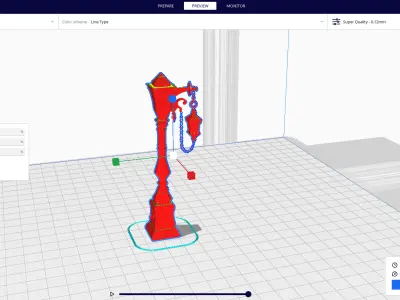 medieval street lamp 3D print model