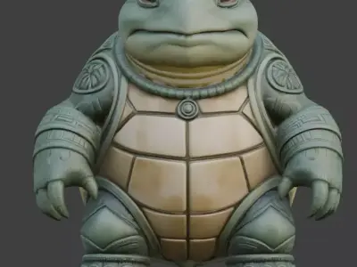 Stylized Jade Turtle 3D Character V01 Low-poly 3D model