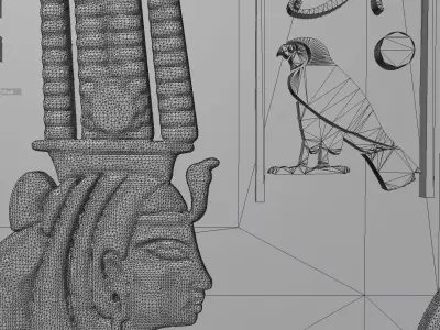 Egyptian Relief of Horus and Nefertiti  3D Model REL04 3D print model