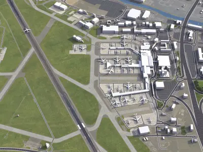 Glasgow - 3D Airport  Model Low-poly 3D model