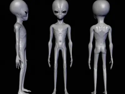Realistic Alien 5 Sculpt 3D model