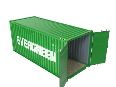 Evergreen transport 20ft container 3D model