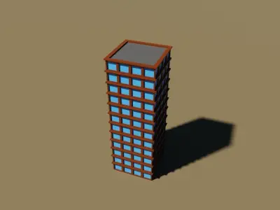 voxel city building 3D model