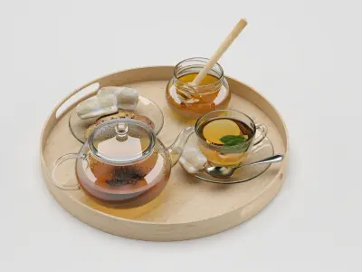 Tea And Honey 3D model
