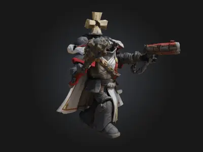 Space Crusader  High-Tech Sci-Fi Warrior 3D Model 3D print model