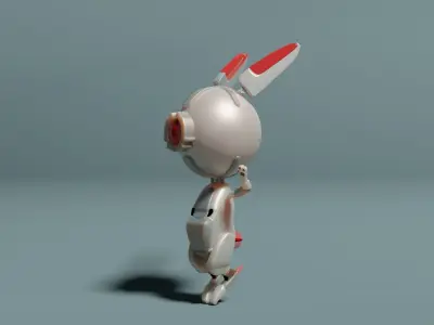 Robotic Bunny Low-poly 3D model