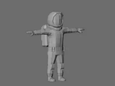 UNRIGGED VERSION ASTRONAUT 001  Low-poly 3D model