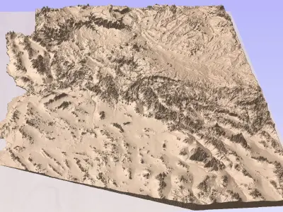 Arizona State 3D Topographic  Terrain Map Model 3D model