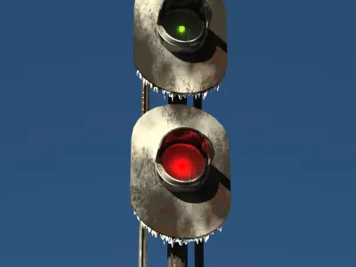 Traffic Light Snow 3D model