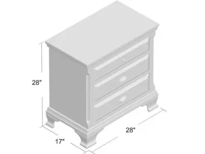 Plattsburgh Drawer Wood Nightstand in Brown 3D model