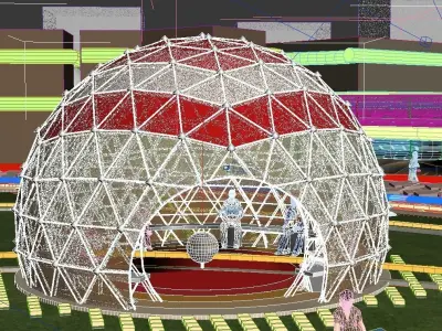 Planetary Garden at night 3D model