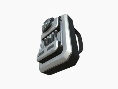 SciFi Backpack I05 Steel Bright - Fashion Character Design Low-poly 3D model