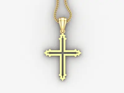 High Cross Pendant Light Gold 18K 4CP028 3D print model