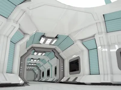 Modular Spaceship Interior MAX 3D model