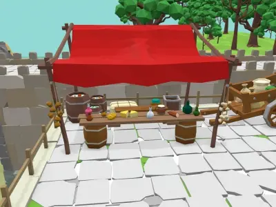 Medieval Castle Low-poly 3D model