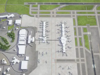 Cincinnati - Northern Kentucky - CVG Low-poly 3D model