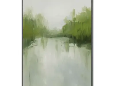 Set of 3 Abstract Paintings in Frames 3D model 69