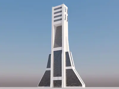 Futuristic Sci-Fi Skyscraper 02 Low-poly 3D model