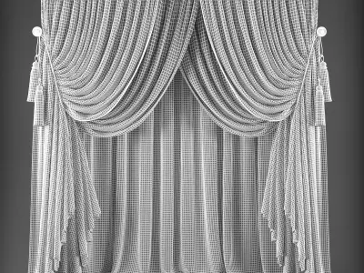 Curtains curtain with drapes Low-poly 3D model shop